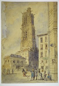 Věž Saint-Jacques před uvolněním okolí, roku 1836 od Thomas Shotter Boys