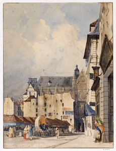 Rue des Prouvaires a kostel Saint-Eustache od Thomas Shotter Boys