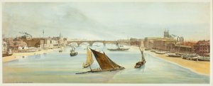 London Bridge, od Southwark Bridge, deska čtyři z Original Views of London as It Is od Thomas Shotter Boys
