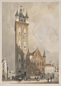 Malebná architektura v Paříži, Gent, Antverpy, Rouen: Belfrey, Gent, Belgie od Thomas Shotter Boys