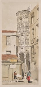 Malebná architektura v Paříži, Gent, Antverpy, Rouen: Hotel de la Tremouille, Rue des Bourbonnois, Paříž od Thomas Shotter Boys