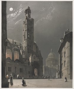 Malebná architektura v Paříži, Gent, Antverpy, Rouen: St. Etienne du Mont a Pantheon, Paříž od Thomas Shotter Boys