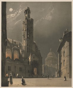 Malebná architektura v Paříži, Gent, Antverpy, Rouen: St. Etienne du Mont a Pantheon, Paříž od Thomas Shotter Boys
