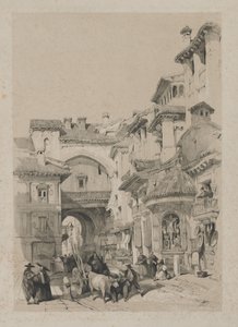 Malebné skici ve Španělsku: Brána Vivarrambla, Granada od Thomas Shotter Boys