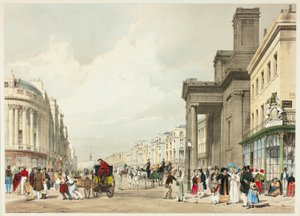 Regent Street Looking Towards the Quadrant, deska osmnáct z Original Views of London as It Is od Thomas Shotter Boys