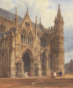 Severozápadní veranda katedrály v Salisbury od Thomas Shotter Boys