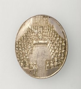 Dunbarova medaile zobrazující The House of Parliament 1650 (revers) (stříbrná) (pro avers viz 168065) od Thomas Simon