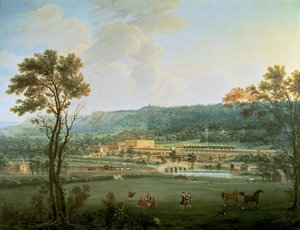 Pohled na Chatsworth od jihozápadu (olej na plátně)