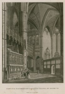 Část sachristie vedoucí ke kapli krále Jindřicha VII., Westminster Abbey, Londýn