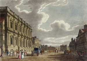 Whitehall, Westminster v Londýně (barevná akvatinta)