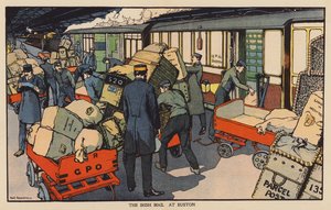 The Irish Mail at Euston (barevná litografie) od Thomas Somerfield
