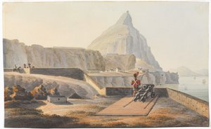 The Governors Cottage on the Rock of Gibraltar, březen 1827. (akvarel) od Thomas Staunton St Clair
