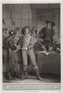 Oliver Cromwell (1599-1658) rozpuštění Dlouhého parlamentu od Thomas Stothard