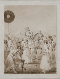 Portrét Maharana Bhim Singh z Udaipuru na koni od Thomas Stothard