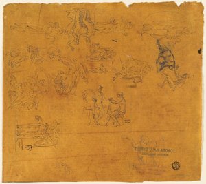 List náčrtů mytologických předmětů od Thomas Stothard