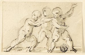 Tři Putti ve hře od Thomas Stothard