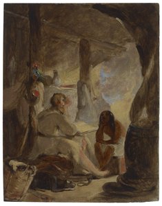 Robinson Crusoe a pátek v jeskyni, kolem roku 1856 od Thomas Sully