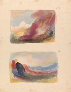 Dvě kresby na jednom listu: Krajina - Color Wash, Tizian (č. 9); Krajina - barevné praní, Rubens (č. 10) od Thomas Sully