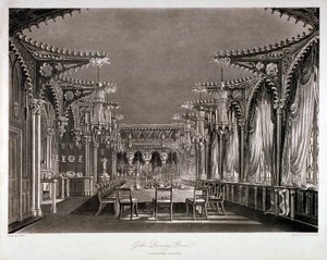 Vnitřní pohled na gotickou jídelnu v Carlton House, Westminster, Londýn, 1819 od Thomas Sutherland