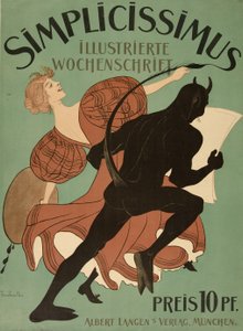 Přední obálku z „Simplicissimus ilustroval Weekly“, Pub. 1896 (Color Litho) od Thomas Theodor Heine