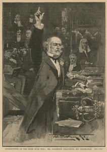 Představení zákona o domově vládě - pan Gladstone přednáší svou peroraci od Thomas Walter Wilson