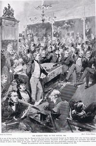 Sir Robert Peel v domě, 1846, ilustrace z 