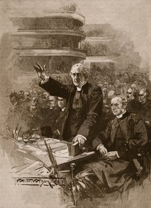 Arcibiskup z Canterbury na demonstraci v Royal Albert Hall, 1893, ilustrace z „Cassell
