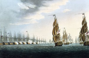 Bitva u Abúkiru (neboli bitva na Nilu, Egypt), 1. srpna. od Thomas Whitcombe