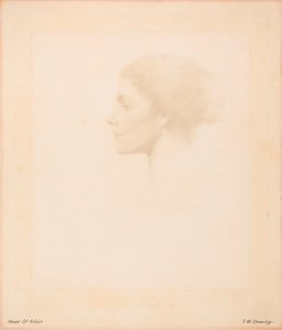 Hlava dívky od Thomas Wilmer Dewing