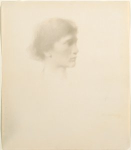 Hlava ženy, 1894 nebo později. od Thomas Wilmer Dewing