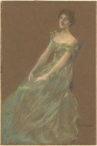 Zelené šaty od Thomas Wilmer Dewing