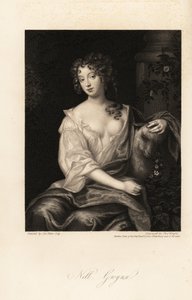 Nell Gwyn, herečka restaurování, milenka hraběte z Rochesteru, dlouholetá milenka anglického krále Karla II.