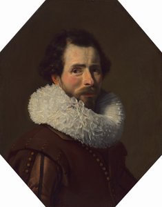 Portrét gentlemana na sobě ozdobný volán, 1627.