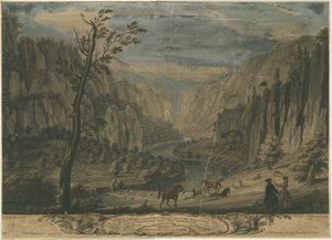 Dovedale - Eight Prospects: rytina, nd [?1743] od Thomas of Derby Smith