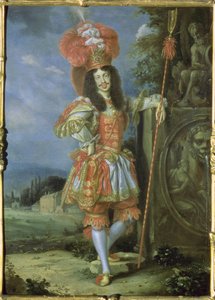 Leopold I. (1640-1705), císař Svaté říše římské, v divadelním kostýmu, oblečený jako Acis z La Galatea, favola zhudebněná Antoniem Draghim, 1667 (olej na mědi)