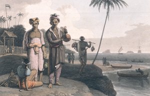 Malajci z Jávy, rytí umělci, hospoda. Longman, Hurst, Rees a Orme, Londýn, 1810 od Thomas und William Daniell