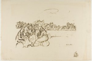 Evakuovaní z Verdunu, deska třicet z Actualités od Théophile Alexandre Pierre Steinlen