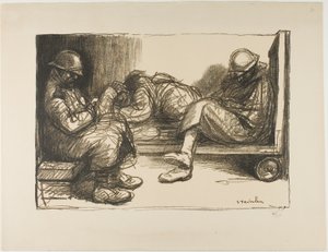 V dugoutu od Théophile Alexandre Pierre Steinlen