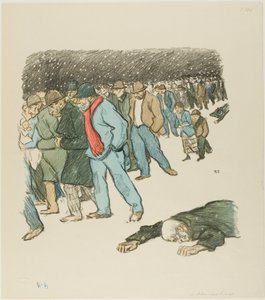 Bída pod sněhem od Théophile Alexandre Pierre Steinlen