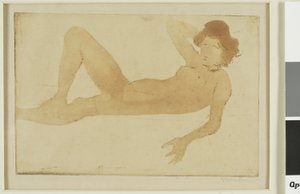 Ležící nahá žena od Théophile Alexandre Pierre Steinlen