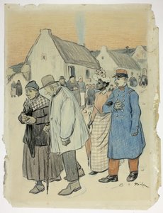Pouliční scéna se dvěma páry od Théophile Alexandre Pierre Steinlen