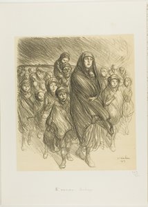 Belgický exodus od Théophile Alexandre Pierre Steinlen