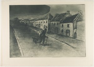 Tulák procházející spící vesnicí od Théophile Alexandre Pierre Steinlen