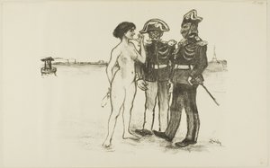 Pravda a dva vojáci od Théophile Alexandre Pierre Steinlen