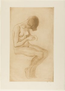 Žena opravuje nehty od Théophile Alexandre Pierre Steinlen