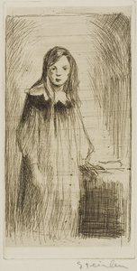 Mladá dívka stojí od Théophile Alexandre Pierre Steinlen