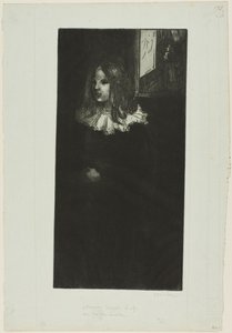Mladá dívka s bílým límečkem od Théophile Alexandre Pierre Steinlen