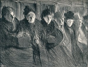 Uvnitř tramvaje, 1896, 1898 od Théophile Alexandre Steinlen