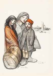 Aisne zničená. Válečná charita na rekonstrukci zničených domů, 1918. od Théophile Alexandre Steinlen