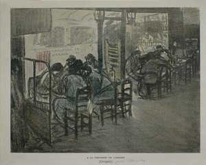 Paříž na terase kavárny, Theophile Alexandre Steinlen, skica od Théophile Alexandre Steinlen